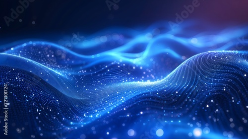 Captivating corporate waves, A stunning abstract technology background featuring blue light effects. Perfect for corporate concepts and digital aesthetics. © Rathnayakamudalige