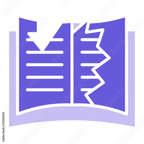 Teared Book Icon of Library iconset.