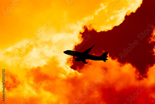 Aircraft Passenger take off  shot at sunset time