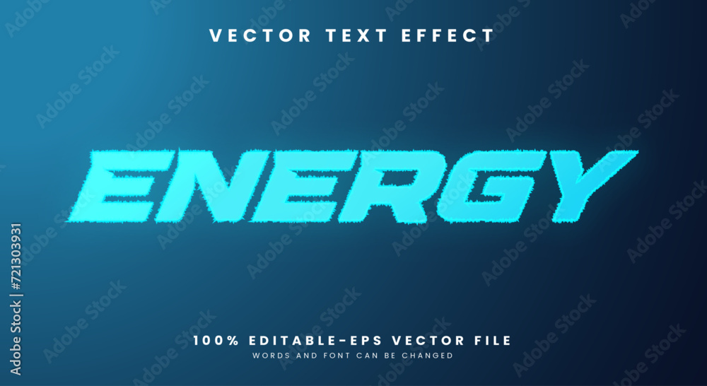 3d modern trendy style Energy Text effect with cinematic style