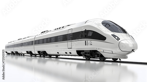 White Luxury Train On Isolated White Background, Generative Ai