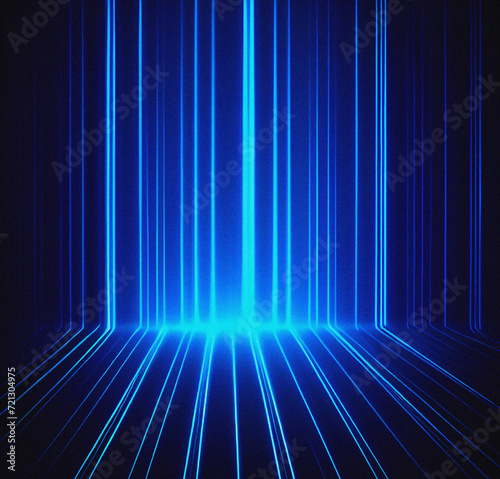 Futuristic background with lights. Technology Backdrop. Flyer, card design. Minimalist template. Blue banner for presentation or product. Futurism theme © SuFiSa