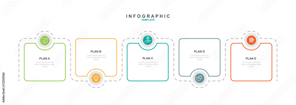 5 step process template infographic vector element with icons suitable for web presentation and business information 5 step process template infographic vector element with icons suitable for web presentation and business information