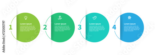 Design template infographic vector element with 4 step process or option suitable for web presentation and business information