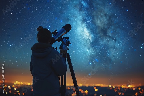 A surprise rooftop stargazing experience with a telescope for a celestial night