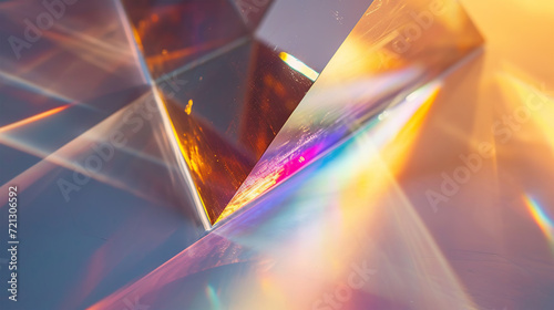 Spectral Light Through Prism with Abstract Background