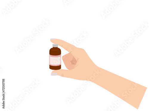 Vaccine in doctor's hand on white background.