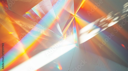 Colorful Light Refraction Through Prism on Abstract Background