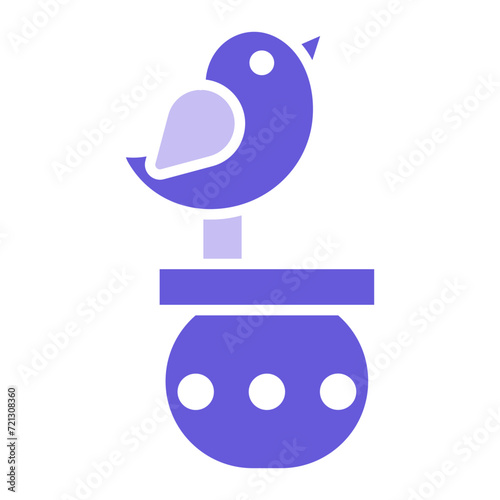 Bird on Flower Pot Icon of Spring iconset.