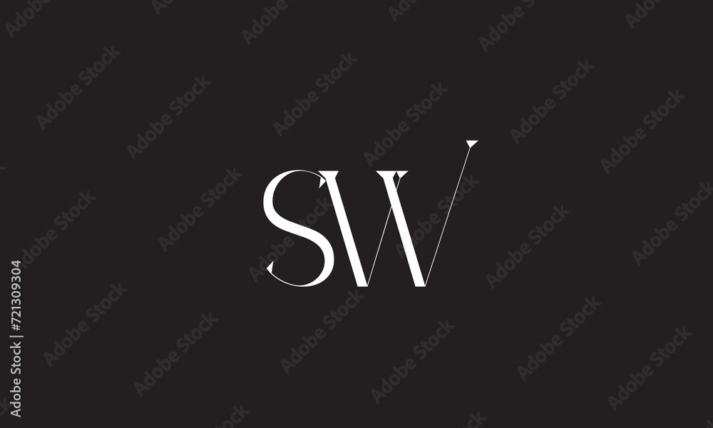 SW, WS, S, W Abstract Letters Logo Monogram SW, WS, S, W Abstract Letters Logo Monogram