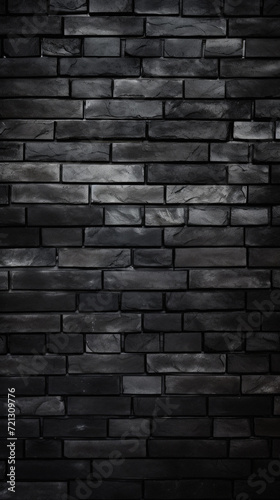 Black brick wall texture background. Black and white brick wall background .