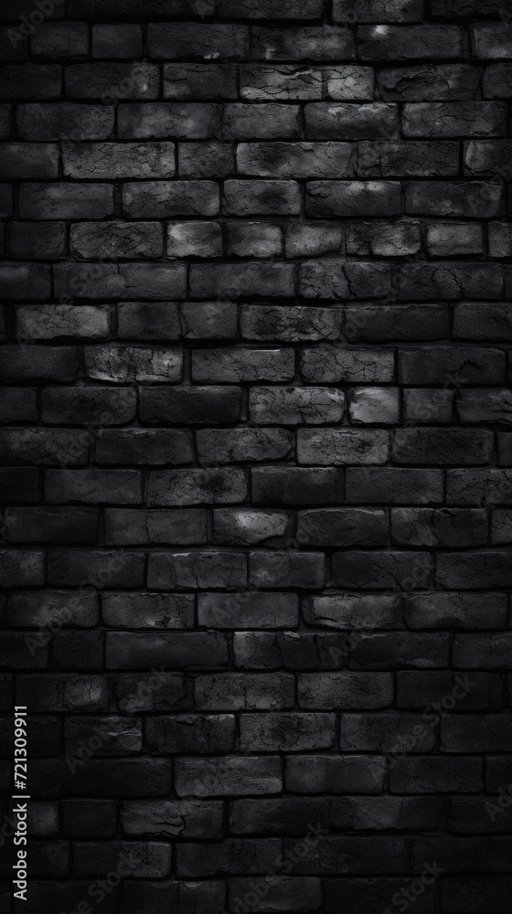 Black brick wall texture background. Black and white brick wall background .