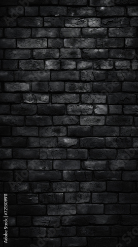 Black brick wall texture background. Black and white brick wall background .