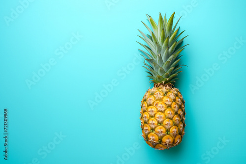 Summer Pineapple, bright blue background