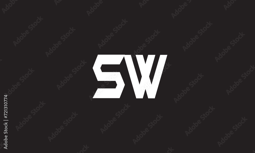 SW, WS, S, W Abstract Letters Logo Monogram