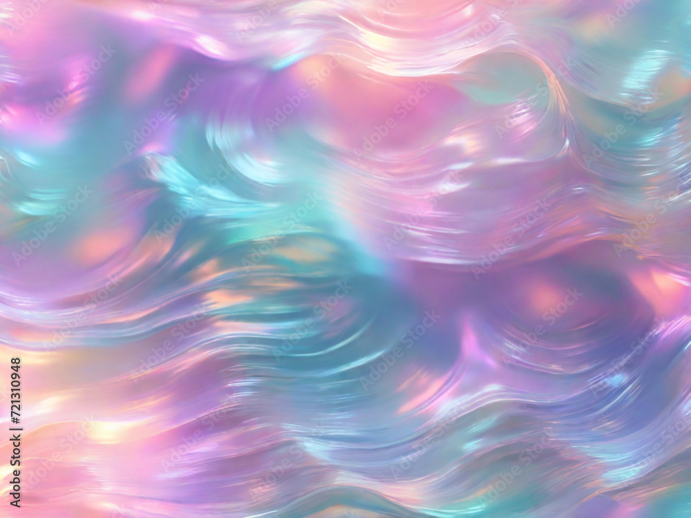 Holographic foil. Abstract wallpaper background. Hologram texture, liquid wave. Modern design.