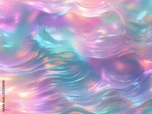 Obraz na płótnie Holographic foil. Abstract wallpaper background. Hologram texture, liquid wave. Modern design. w salonie