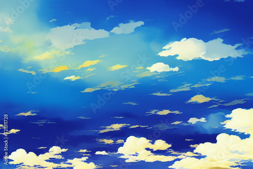 blue sky with clouds  generative ai