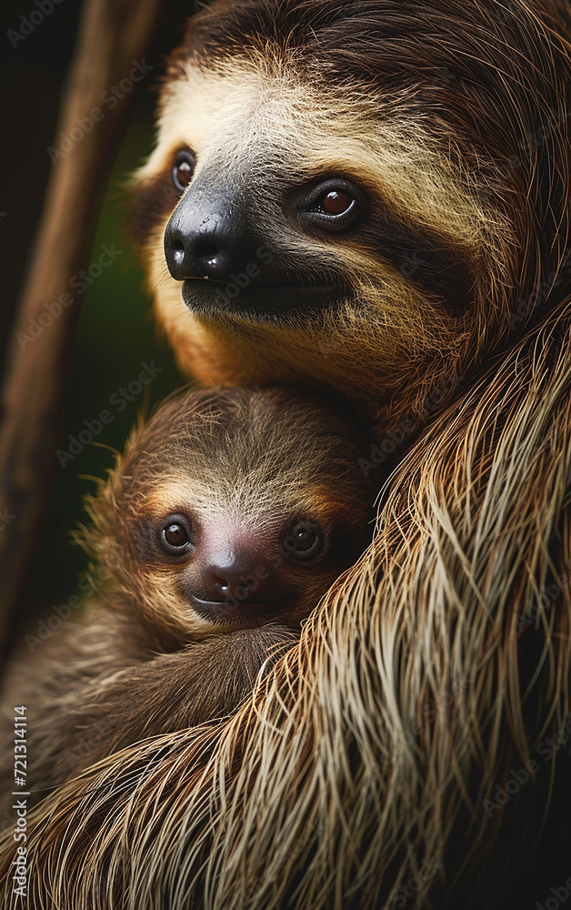 preguiça com bebê linda composição fotográfica preguiça com bebê linda composição fotográfica
