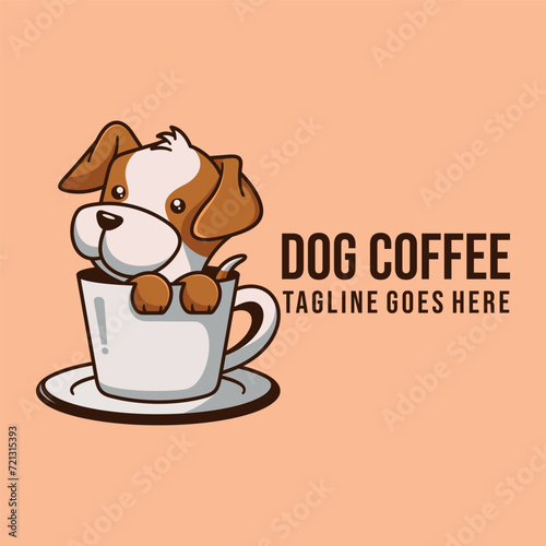 very cute dog cartoon logo