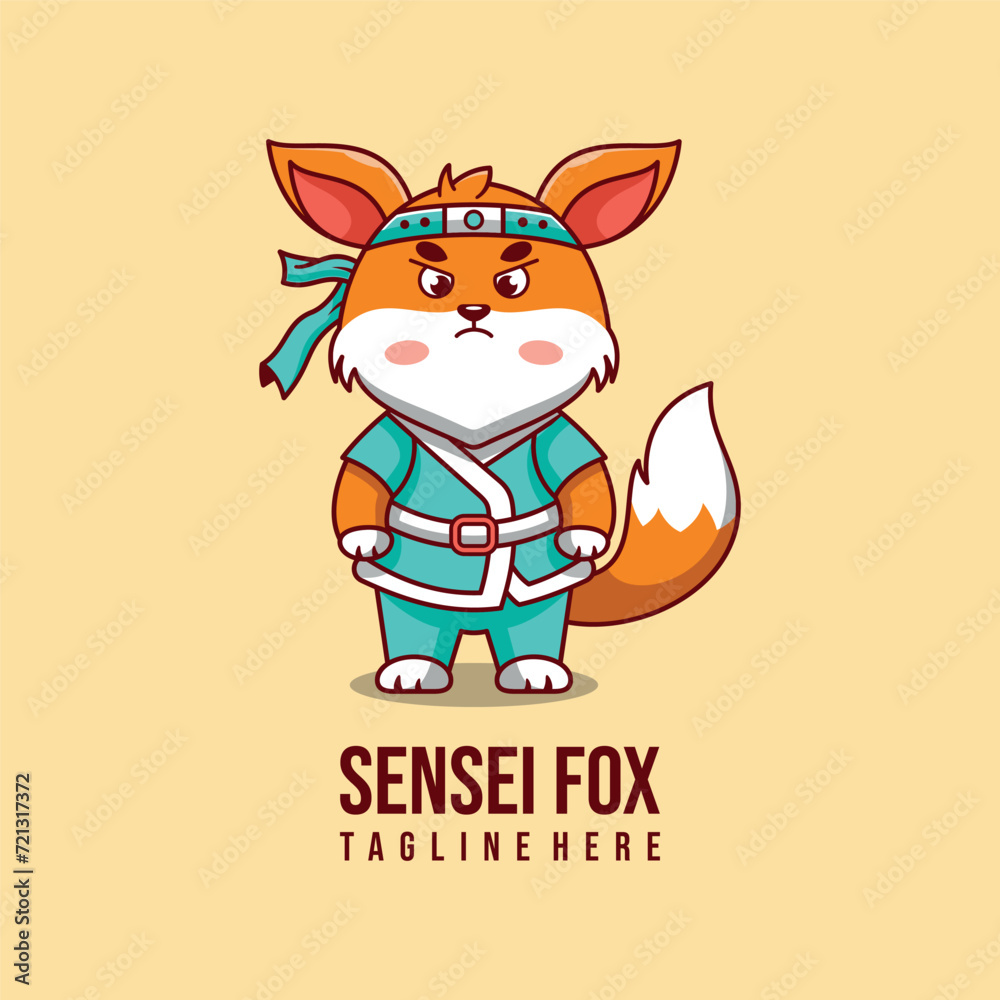 very cute senior Fox cartoon logo very cute senior Fox cartoon logo