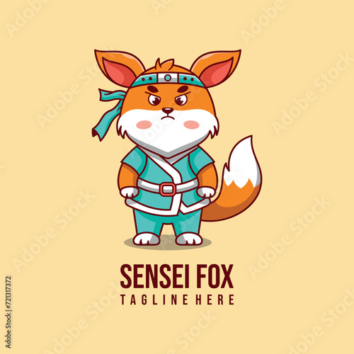 very cute senior Fox cartoon logo