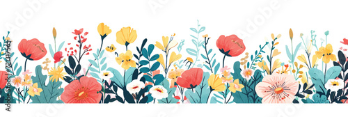 Floral backdrop decorated © Vector