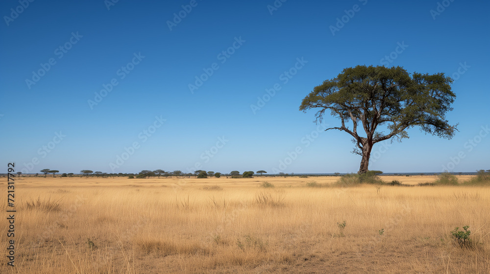 savannah plains, with low vegetation, sparse trees and wild animals savannah plains, with low vegetation, sparse trees and wild animals