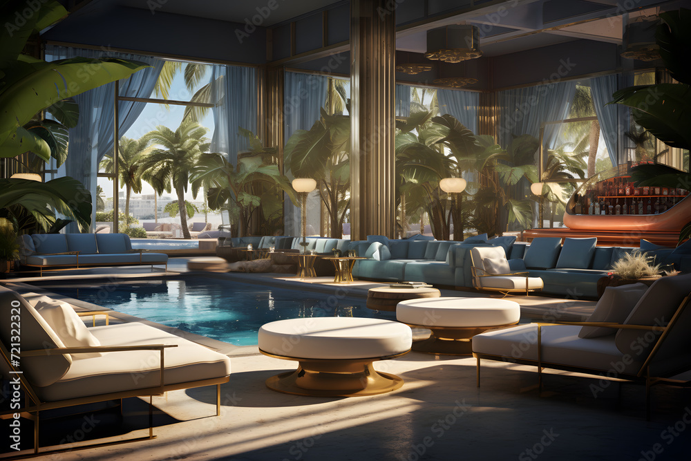 Fototapeta premium Lounge in a Luxury Resort for VIP Guests