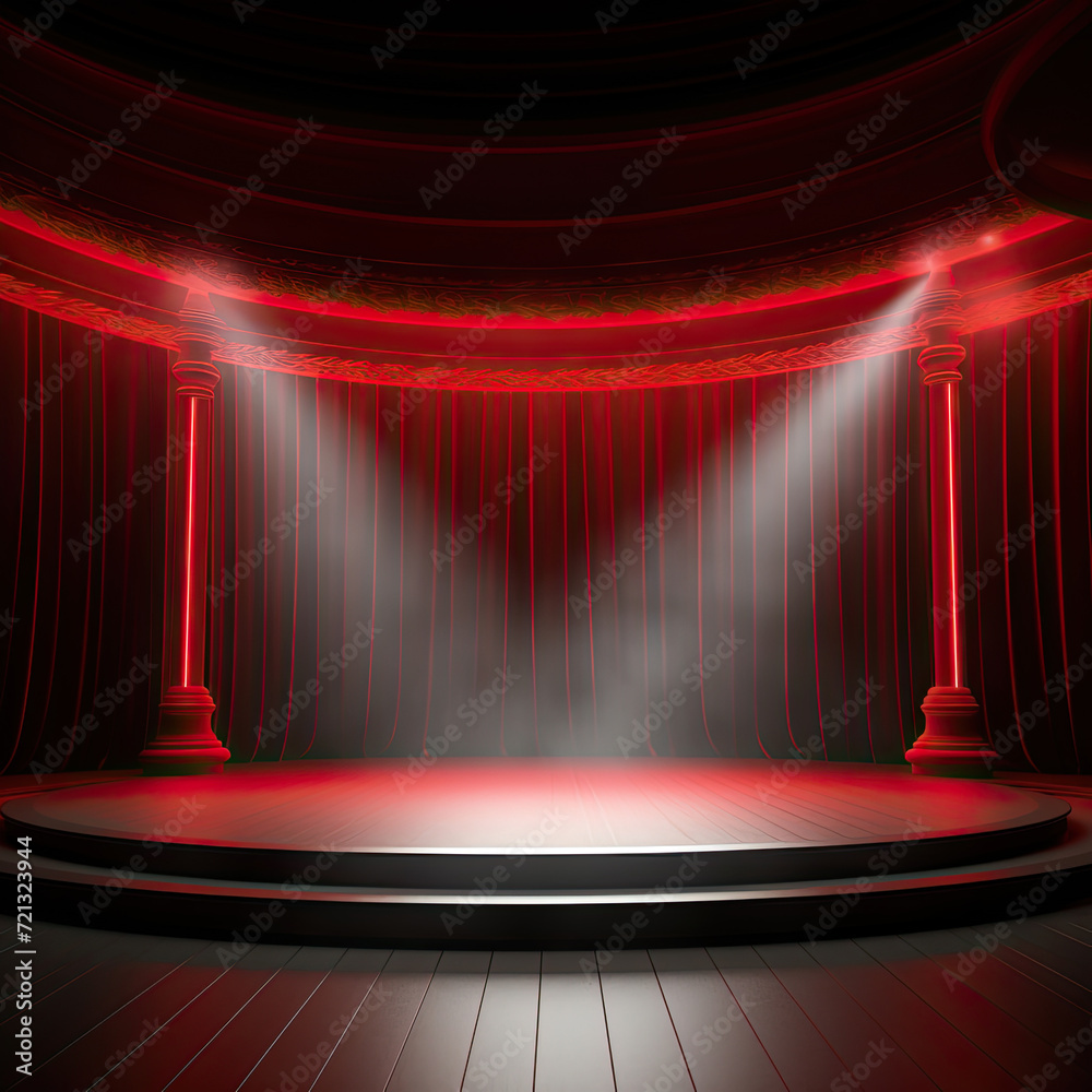 Ethereal Elegance: 3D Rendering of a Blank Stage for Infinite Possibilities