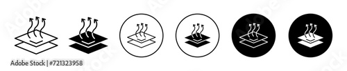 Breathable leather vector icon set collection. Breathable leather Outline flat Icon.