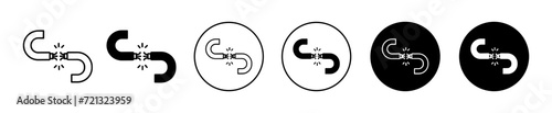 Broken Wire vector icon set collection. Broken Wire Outline flat Icon.