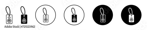 Dog tag vector icon set collection. Dog tag Outline flat Icon.