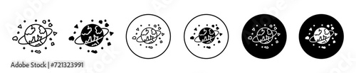 Space junk vector icon set collection. Space junk Outline flat Icon.
