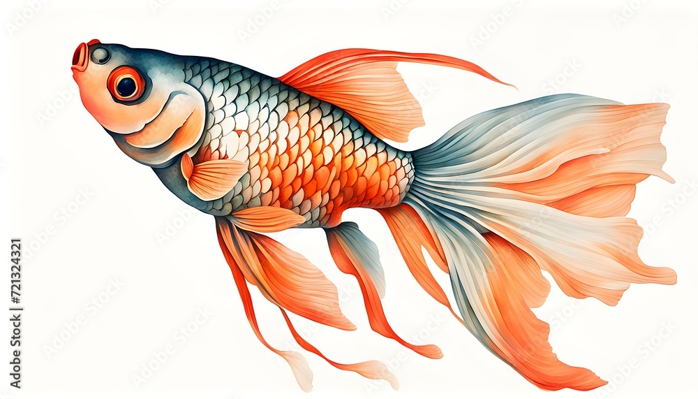 Fototapeta premium Beautiful Isolate Goldfish