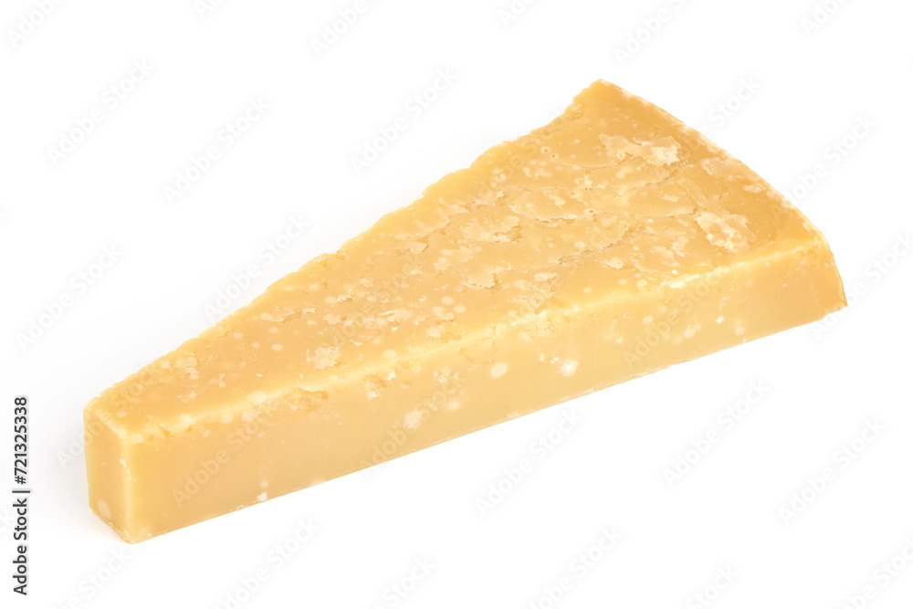 Parmesan cheese triangle, hard cheese, isolated on white background. Parmesan cheese triangle, hard cheese, isolated on white background.
