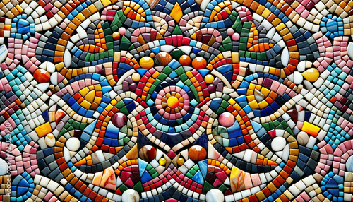 Kaleidoscope of Colors in Stone Mosaic