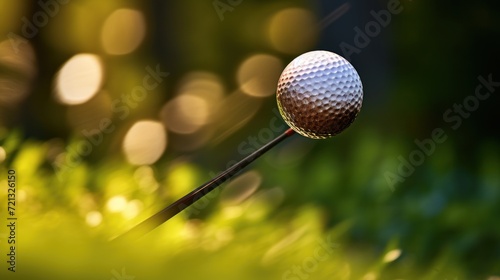 Golf ball with club in action with outdoor UHD Wallpaper