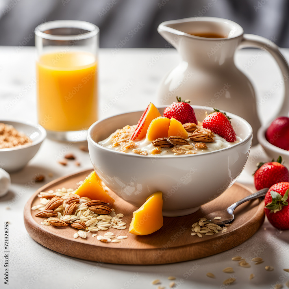 fitness breakfast oatmeal bowl on a plate fitness breakfast oatmeal bowl on a plate