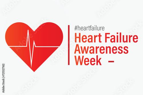 Heart failure awareness week banner. Observed in the second week of February.