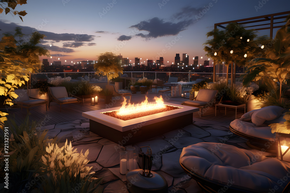 Fototapeta premium Luxury Condo Rooftop Gardens