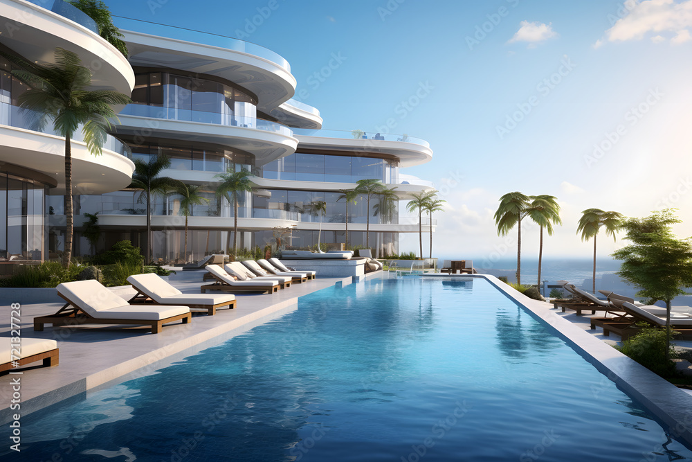 Luxury Condominium Complex with Outdoor Infinity Pools