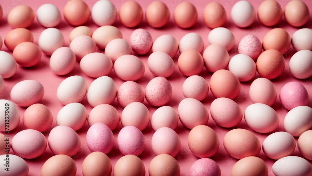 Pink and white easter eggs on pink background. Easter concept Pink and white easter eggs on pink background. Easter concept