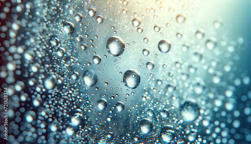 Purity Captured  Water Droplets on Glass