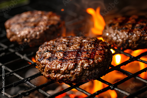 Savor the flavor of grilled burger meat on a hot grill.