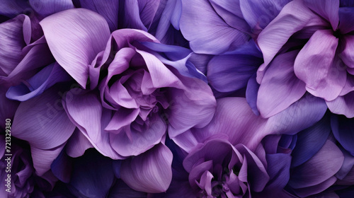 Purple and blue flower petals as background. Close up . © Art AI Gallery