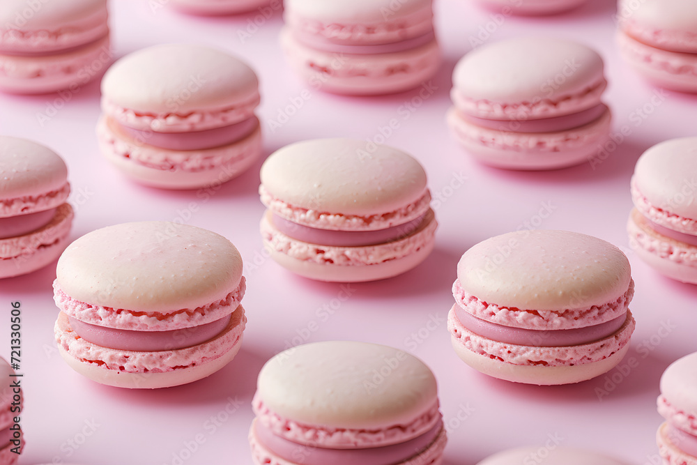 Create an adorable baby shower ambiance with a pattern of pink macarons set against a pastel pink background. Create an adorable baby shower ambiance with a pattern of pink macarons set against a pastel pink background.
