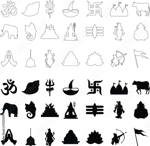 Hindu icons set
