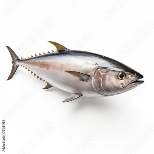 Tuna fish on white background