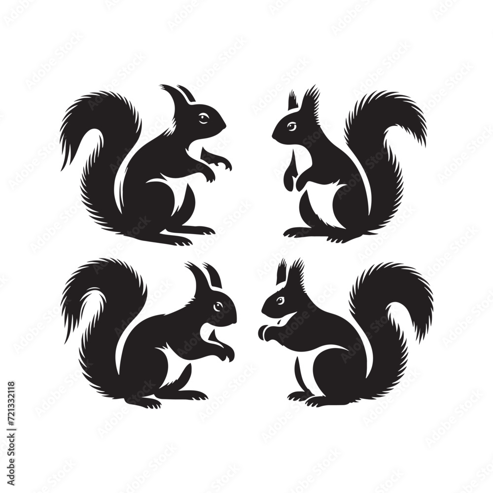 Dynamic Squirrel Ballet: Squirrel Silhouette Series in a Dance of Natural Elegance and Grace - Squirrel Illustration - Squirrel Vector - Animal Silhouette Vector
Dynamic Squirrel Ballet: Squirrel Silhouette Series in a Dance of Natural Elegance and Grace - Squirrel Illustration - Squirrel Vector - Animal Silhouette Vector